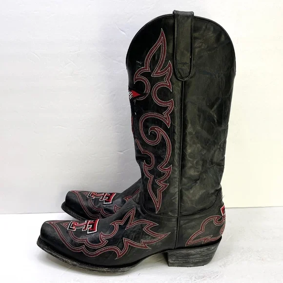 GAMEDAY BOOTS Texas Tech Red Raiders NEW Embroidered Cowboy Boots Black Size 10